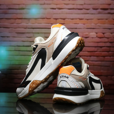 asian Powerkick-04 Men’s Sneakers | Stylish Lightweight Sports & Casual Shoes Sneakers For Men(Off White , 9)