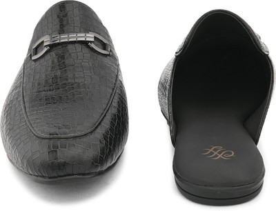 House of Pataudi Mules PU Formal Slip-On TPR Sole Slip On For Men(Black , 8)