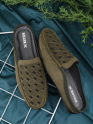 KILLER Men's SS24 3062 Olive Mules(Open Loafers) Loafers For Men(Olive , 7)