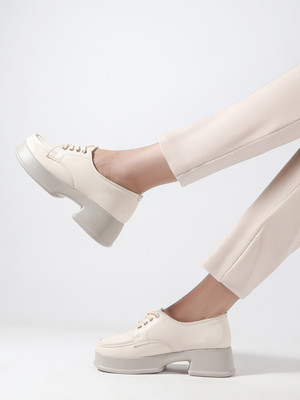 Colo Loafers for Womens Loafers For Women(Off White , 6)