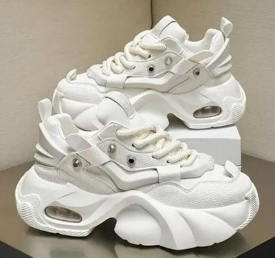 Cococart Sneakers For Men(White , 6)