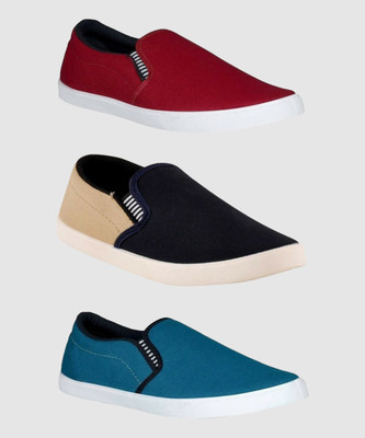 HOTSTYLE 3 Pair Of Loafers For Men(Multicolor , 9)