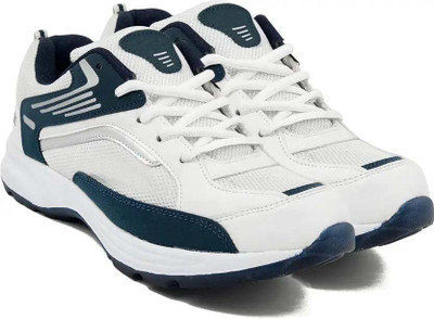 World Wear Footwear Men's Casual Sneakers Shoes | Anti-Slip | Modern Design | All-Day Comfort Running Shoes For Men(White, Blue , 10)