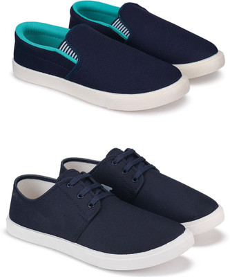 Free Kicks Combo Of 2 Shoes FK-Fitman & FK-201 Sneakers For Men(Navy , 7)