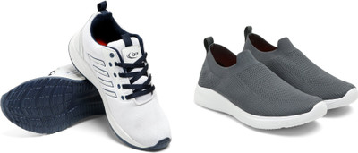 Face Stylish Sports Shoes for Men – Ideal for Running, Gym & Training Sneakers For Men(Grey, White , 6)