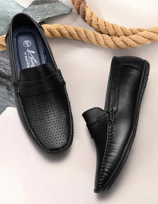 Knoos Black Synthetic Leather Casual Loafer Loafers For Men(Black , 6)