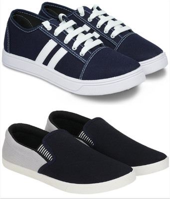 Free Kicks Combo Of 2 Shoes FK-Camp & FK-Fitman Sneakers For Men(Black, Grey , 9)