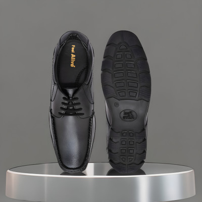 Feel alive Boss Stylish Smart Daily Occasional Comfortable Cushioned office wear Lace Up For Men(Black , 7)