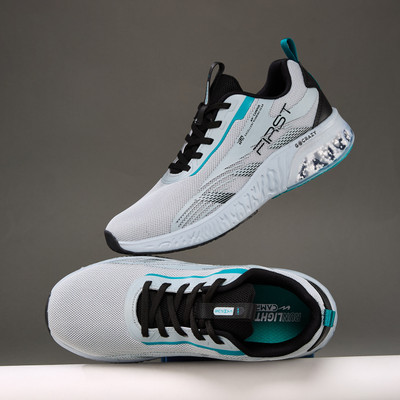 CAMPUS FIRST Men's Sports Shoes | PU Foam Comfort & Ball-Tech Support | Lace-Up Running Shoes For Men(Grey , 9)