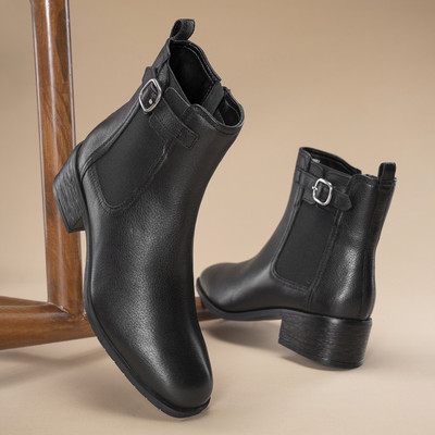 RED TAPE Women's Chelsea Boots | Ankle-Length Casual Style Boots For Women(Black , 4)