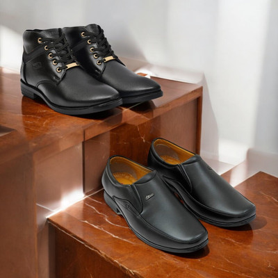 KRITON Trendy & Durable Men’s Boots – Perfect for Everyday Wear Boots For Men(Black, Black , 8)