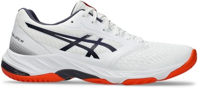 Asics NETBURNER BALLISTIC FF 3 Badminton Shoes For Men(White , 6)