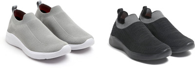Face Stylish Sports Shoes for Men – Ideal for Running, Gym & Training Sneakers For Men(Black, Grey , 7)