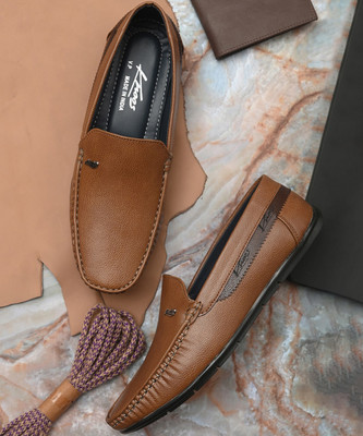Knoos Tan Synthetic Leather Casual Loafer Loafers For Men(Tan , 9)