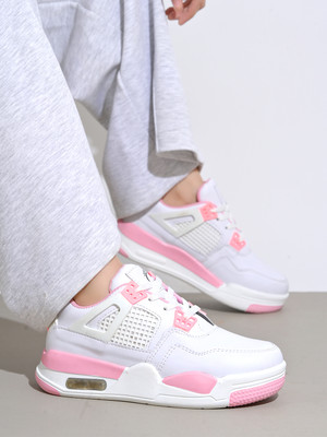 SHOETOPIA Girls Lace Sneakers(Pink, 10 Years)
