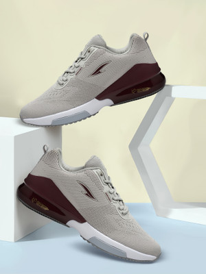 asian Running Shoes For Men(Grey, Maroon , 7)