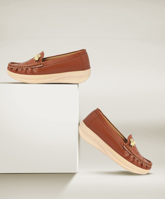 KRAFTER Women Stylish Brown Loafer Bellies Loafers For Women(Brown , 8)