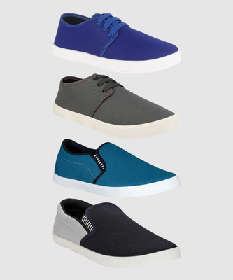 BRUTON Combo Pack Of 4 Casual Slip On Sneakers With Sneakers For Men(Multicolor , 10)