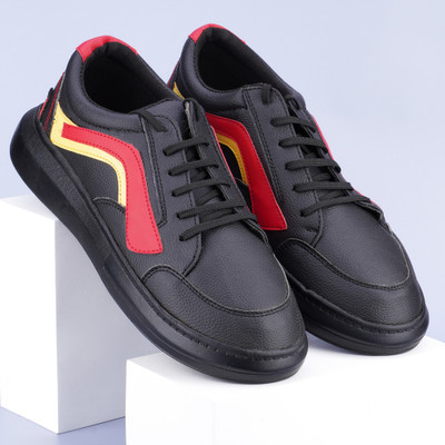 RapidBox Stylish & Trendy Sneakers For Men(Black , 7)