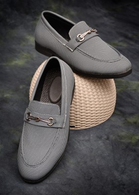 Jackman 7080greyloafer Loafers For Men(Grey)