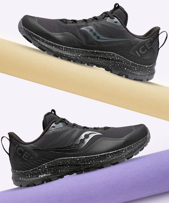 SAUCONY PEREGRINE ICE + 13 Running Shoes For Men(Black , 9)