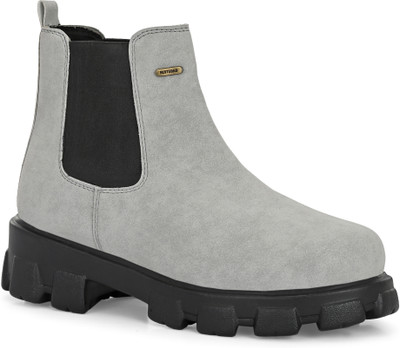 Restroad Chelsea Boots for Women | Premium Suede Look | Comfortable All-Day Wear Boots For Women(Grey , 7)