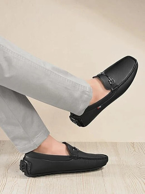 Onmac Loafer Shoes for Men| Slip-on|Stylish| Perfect for Formal, Business Casual Loafers For Men(Black , 9)