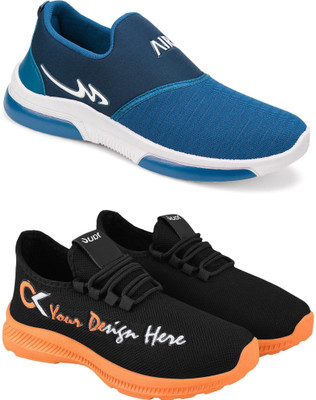Free Kicks Combo Of 2 Shoes FK-Mexico & FK-409 Sneakers For Men(Orange , 7)