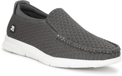 SWAYZ Light Weight Flexible Mesh Knit Loafers Casuals For Men(Grey , 9)