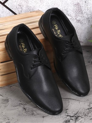 HIKBI Leather Formal Shoes Office Shoes Party Wear Shoes Derby For Men(Black)