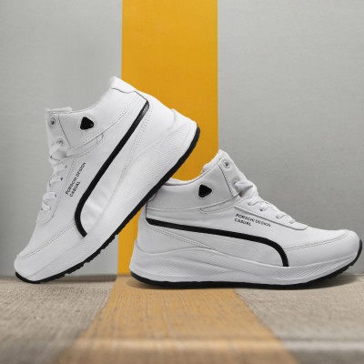 OUNIK STYLE New Latest Collection of Stylish Comfortable Sneakers For Men(White , 8)