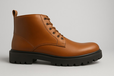 VOOLIO Signature Tan Leather Boots Boots For Men(Tan , 6)