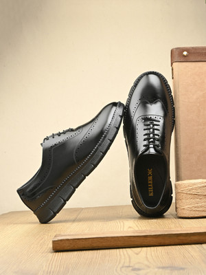 KILLER Comfortable Stylish & Light weight Brogues For Men(Black , 7)