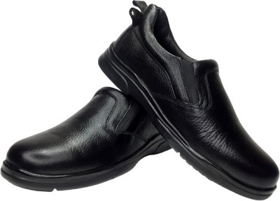KOXA RA 727 - Weight-Less Men's Shoes, Genuine NDM Leather, Slip On For Men(Black)