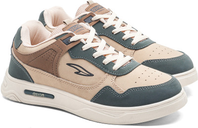 asian Casual Shoe | Soft Cushion Insole | Boston-01 Sneakers For Men(Beige, Green , 7)