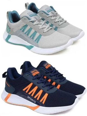 house of common Sneakers For Men(Grey, Navy , 8)
