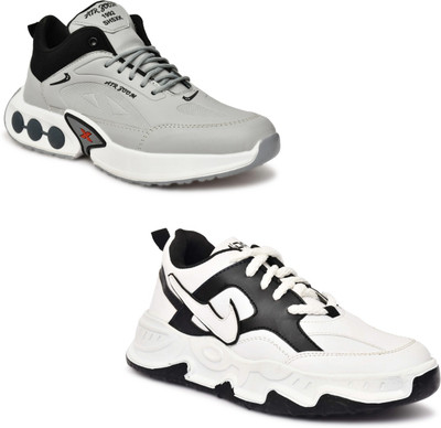 Hida Comfort Fit Sports Shoes for Gym & Outdoor Wrestling Shoes For Men(Grey, Black , 6)