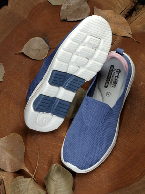 action Athleo ATL 807 Comfortable Trendy Stylish Sports Slip On Running Shoes Running Shoes For Women(Navy, Pink , 6)