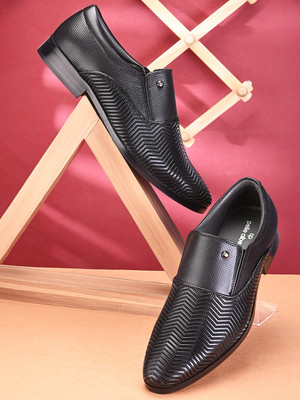 pelle albero Formal Slip On For Men(Black , 8)