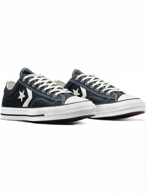 Converse Unisex Star Player 76 Canvas Low Top Sneakers For Men(Black , 10)
