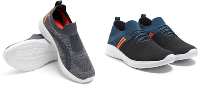 Face Stylish Sports Shoes for Men – Ideal for Running, Gym & Training Sneakers For Men(Navy, Black, Orange, Grey , 6)