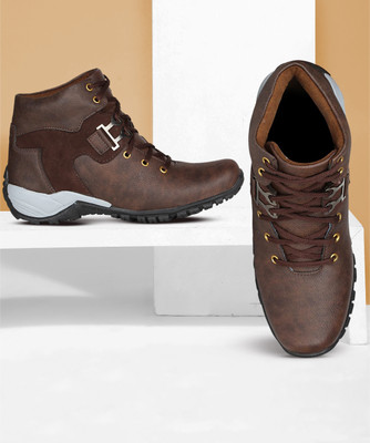 Nisho shoes Boots For Men(Brown , 9)