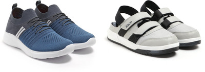 Face Stylish Sports Shoes for Men – Ideal for Running, Gym & Training Sneakers For Men(Grey, White, Grey, Blue , 6)