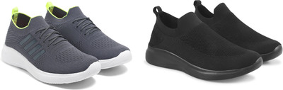Face Stylish Sports Shoes for Men – Ideal for Running, Gym & Training Sneakers For Men(Black, Grey , 7)