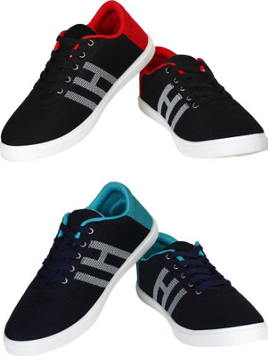 Free Kicks Combo Of 2 Shoes FK-MCW-145 & FK-Mcw145 Sneakers For Men(Blue , 9)