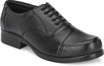 OMEE GOLD Police Shoes for Men Black Genuine Leather Light Weight Oxford For Men(Black , 6)