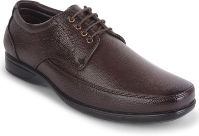 LIBERTY Fortune HML-5E Formal Lacing Shoes With PU Sole | Lightweight and Comfortable Derby For Men(Brown , 8)