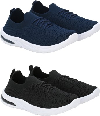 BIRDE Combo Pack of 2 Premium Sports Shoes Running Shoes For Women(Navy, Black , 4)