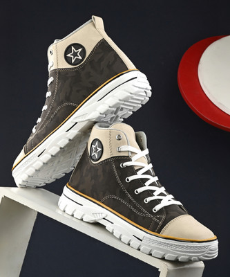 BUCIK BCK4022 Lightweight Comfort Extra Soft Summer Trendy Premium Stylish Party High Tops For Men(Yellow , 6)