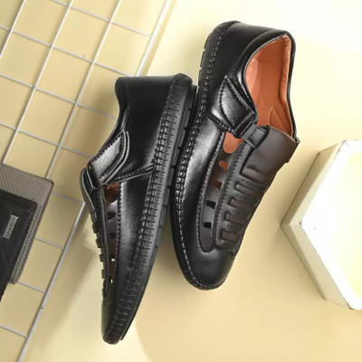 Men's Avenue Men's Multicolor Half Back open Casual Shoes For Men (Black,Brown) Loafers For Men(Black, Brown , 6)